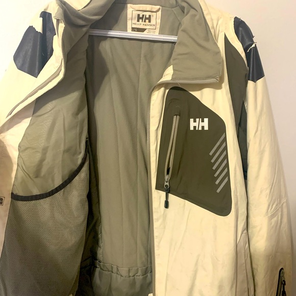 Mens HELLY HANSEN Vintage Beige HELLY TECH Hiking Windbreaker Jacket SIZE Large - Picture 3 of 8